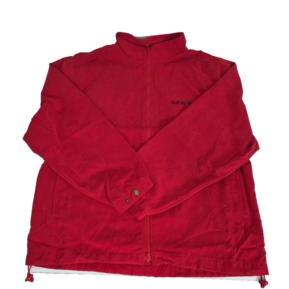 Monterey Bay Other - Monterey club Jacket Mens XL Red Golf My Way Long Sleeve Full Zip NEW